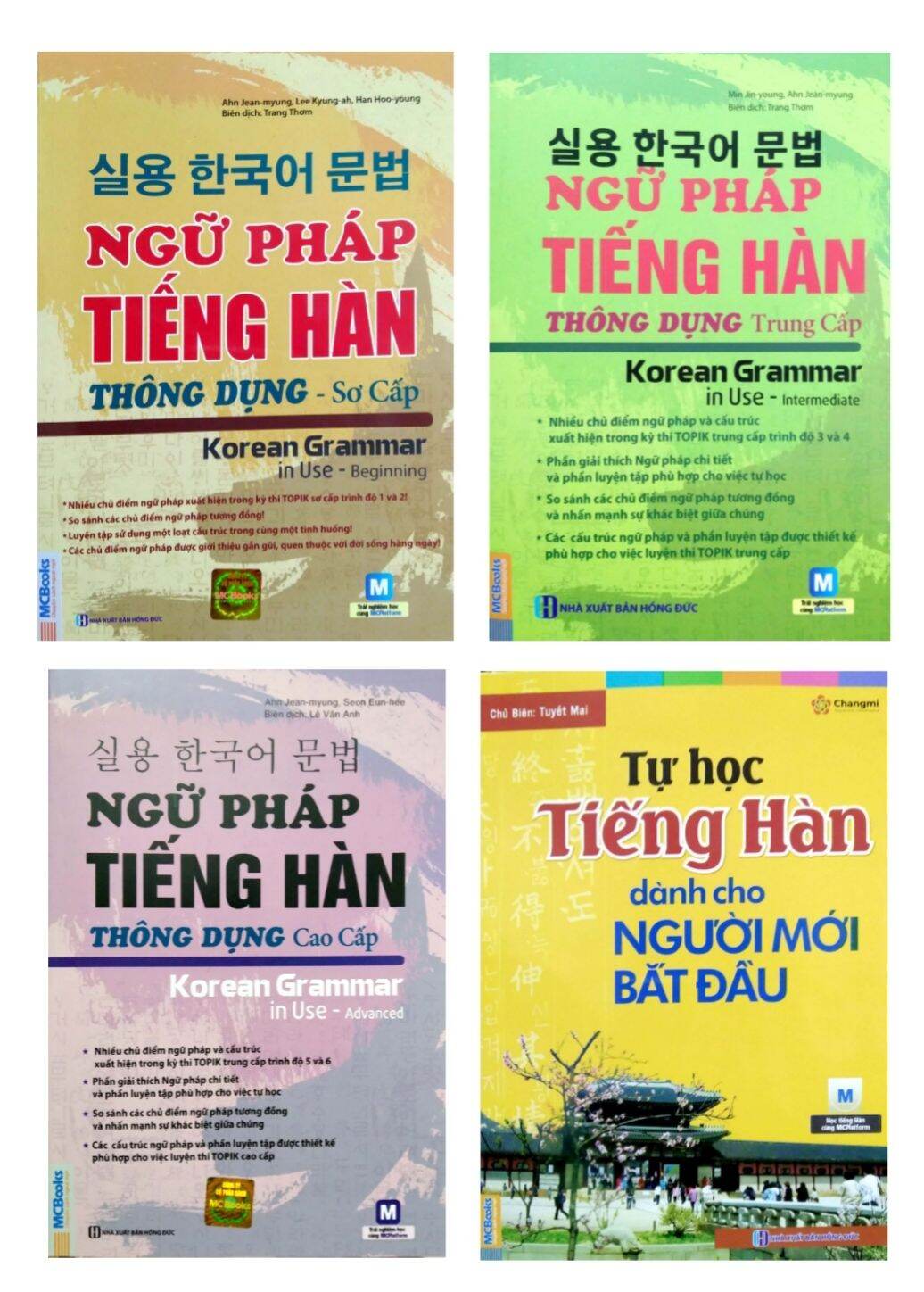 Combo bộ sách ngữ pháp tiếng Hàn thông dụng sơ cấp-trung cấp-cao cấp tặng cuốn tự học tiếng Hàn dành cho người mới bắt đầu