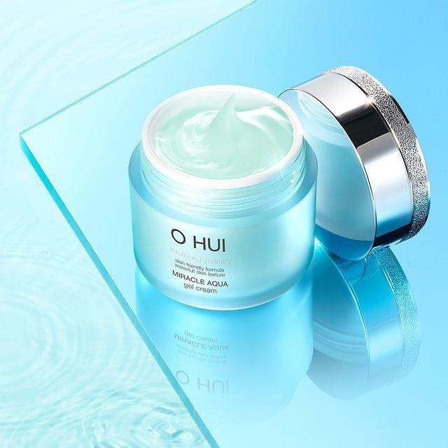 Kem Ohui xanh dưỡng cấp nước, kiềm dầu, giảm mụn cho da dầu Ohui Miracle Aqua Gel Cream hũ 30ml