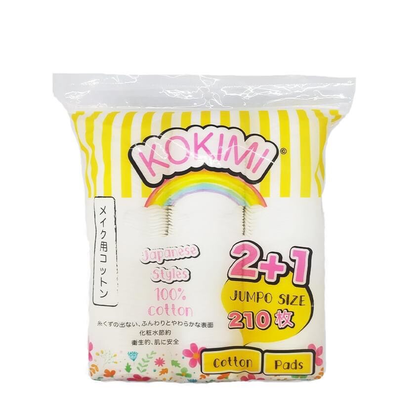 Bông tẩy trang kokimi 210 miếng 100% cotton