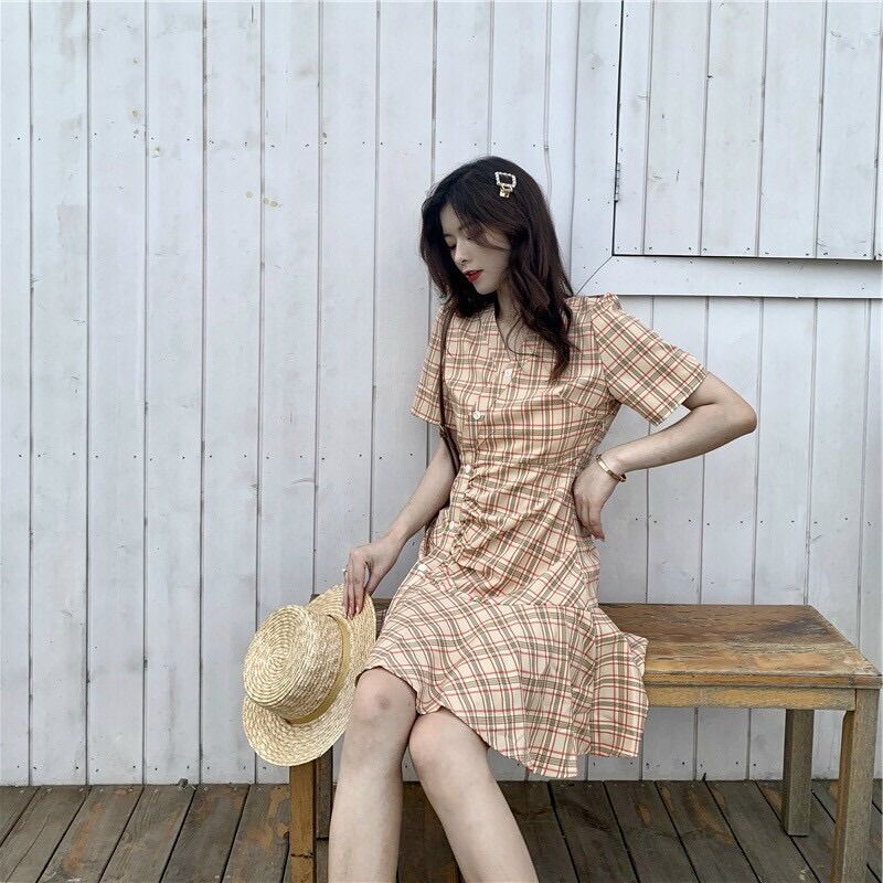 Đầm dạo phố caro xinh xắn BG