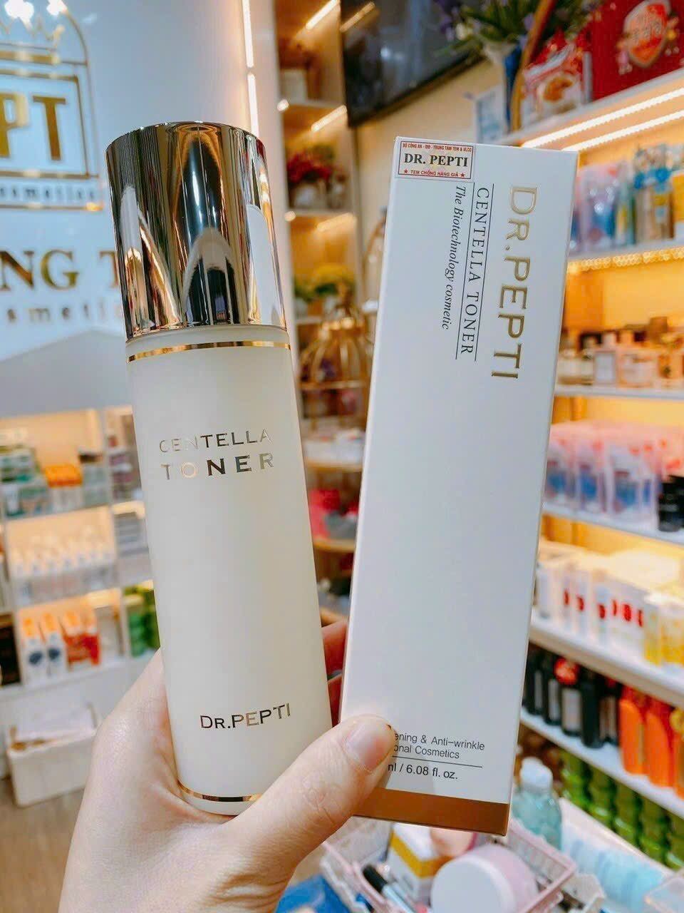 Nước hoa hồng toner centella dr pepti căng bóng