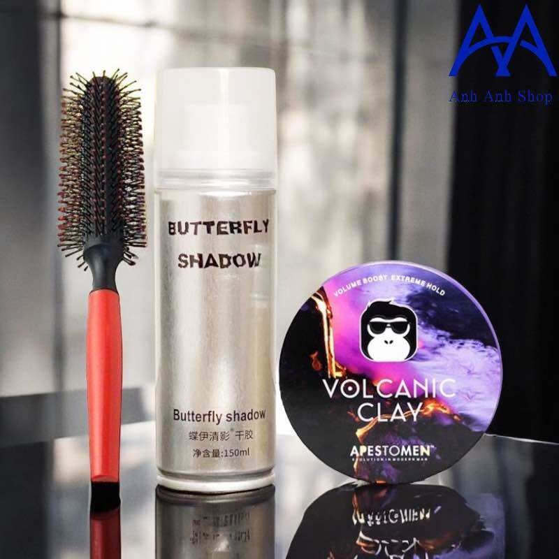 Combo gôm shadow 150ml chính hãng và sáp volcanic clay nhựa 100gr + tặng lược