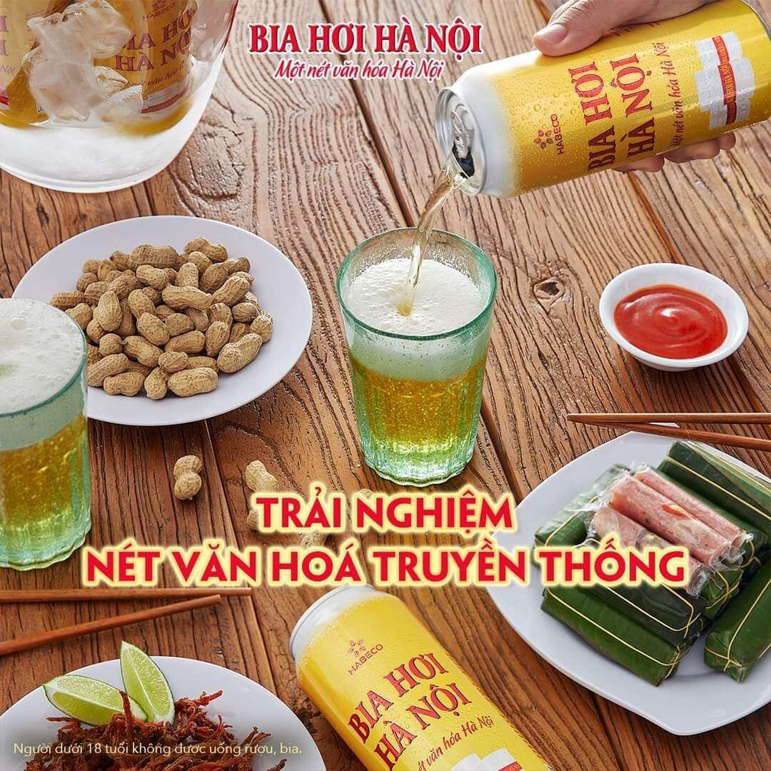Bia Hơi Hà Nội lon 500ml ( lốc 5 lon)