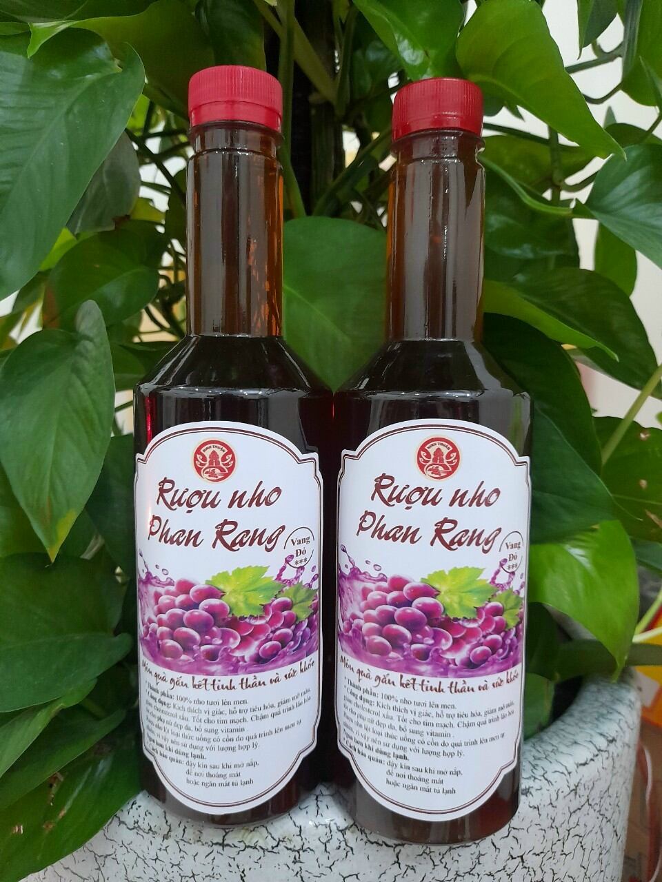 Nước nho đỏ lên men tự nhiên chai 750ml thượng hạng & sirô nho chai 750ml thượng hạng