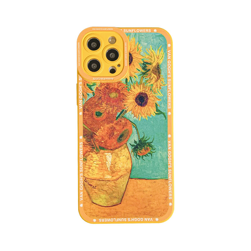 Ốp Điện Thoại Benefit Hoa Hướng Dương Tranh Sơn Dầu Van Gogh 14Promax Dùng Cho Iphone 13Promax Ốp Điện Thoại Nghệ Thuật iPhone 12 Chống Rơi 11 Cá Tính Thiểu Số Xsmax Lỏng R Silicone 8plus Mới Nữ