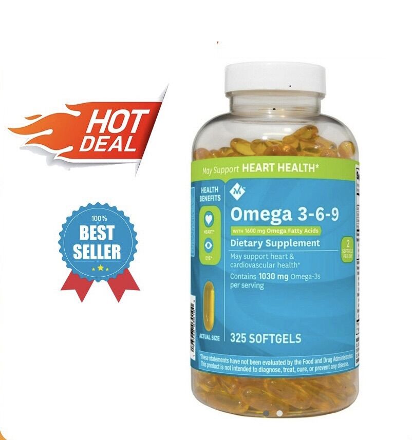 (Mẫu mới) Member's Mark Omega 3-6-9 Supports Heart Health 325 Viên