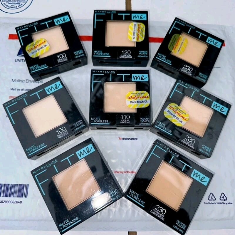 Hàng mỹ _ phấn phủ mịn lì, kiềm dầu maybelline new york fit me matte + poreless 8.5g, maybelline powder