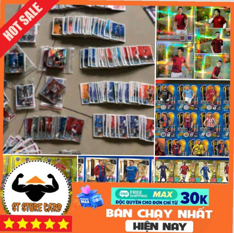 Thẻ cầu thủ bóng đá match attax - poca ngẫu nhiên thẻ in custom st store card