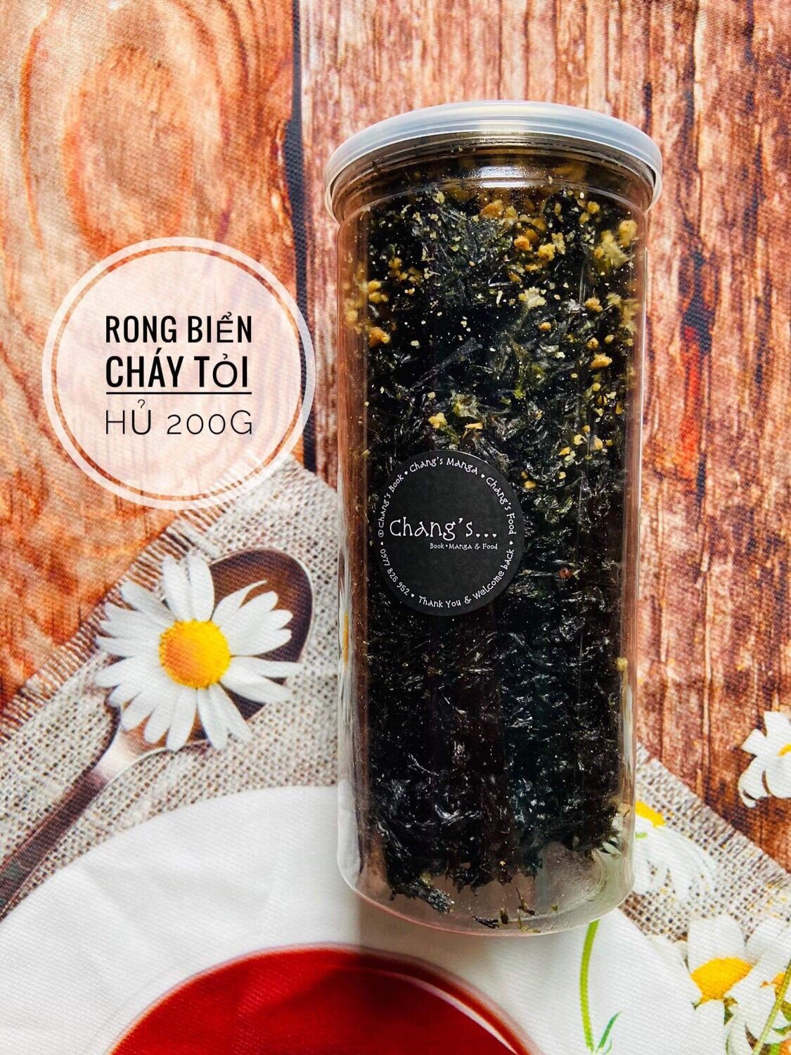 Rong biển cháy tỏi 200g hủ pet cao cấp - chang’s food