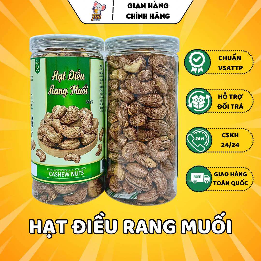 500g hạt điều bình phước rang muối loại 1 - nguyên hạt vỏ lụa - đồ ăn vặt