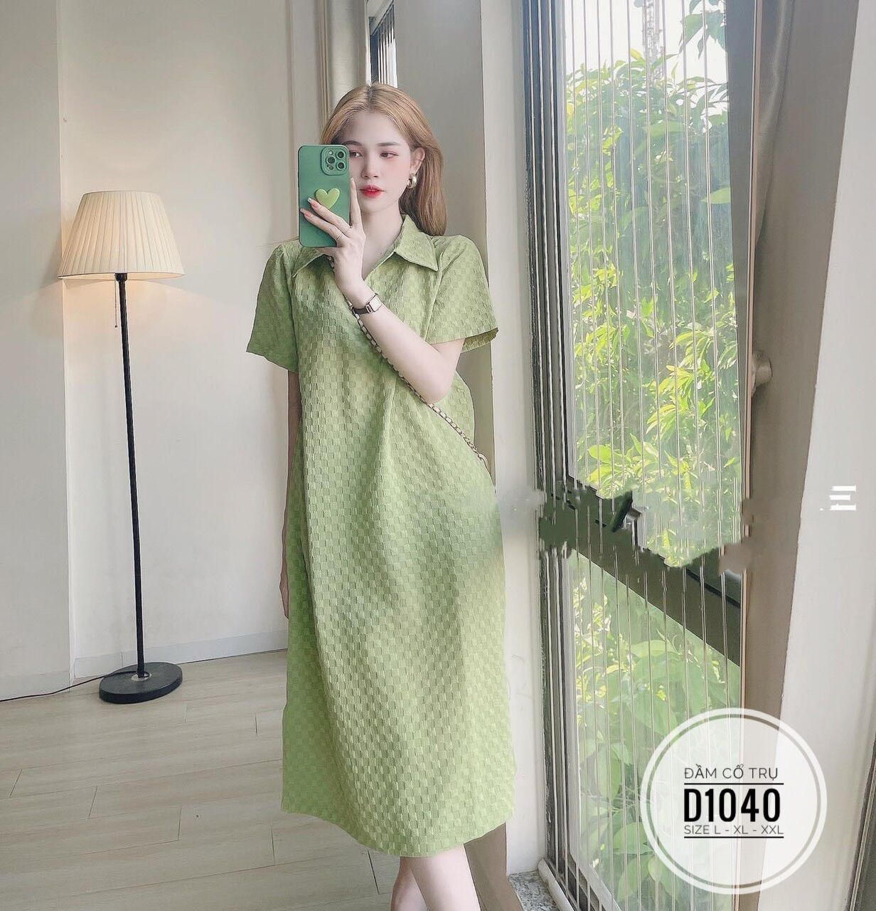 60-90kg Bigsize ĐẦM SUÔNG CỔ TRỤ D1040