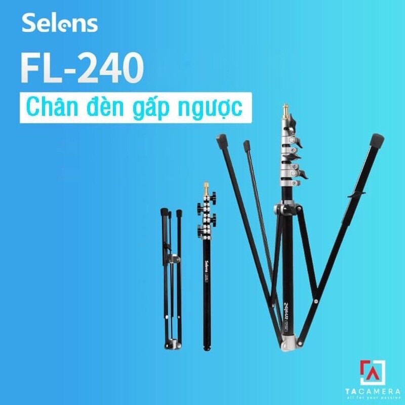 Chân đèn thông minh Selens FL-240 - Chân đèn có thể gấp ngược kiêm tay boom đèn Selens FL-240