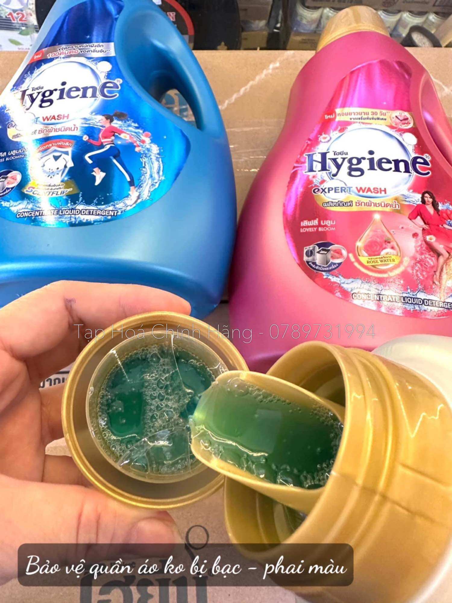 Nước giặt HYGIENE siêu thơm và đậm đặc ( nước giặt thơm k cần xả ) 2800ml/can