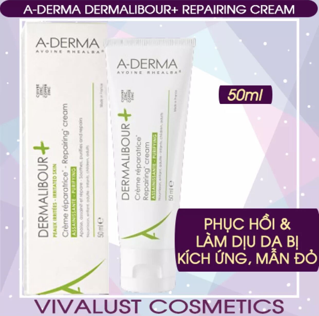 [Hcm]Kem Dưỡng Aderma Dermalibour+ Repairing Cream (50Ml) - Phục Hồi Và Làm Dịu Da Bị Kích Ứng Ngứa Mẫn Đỏ