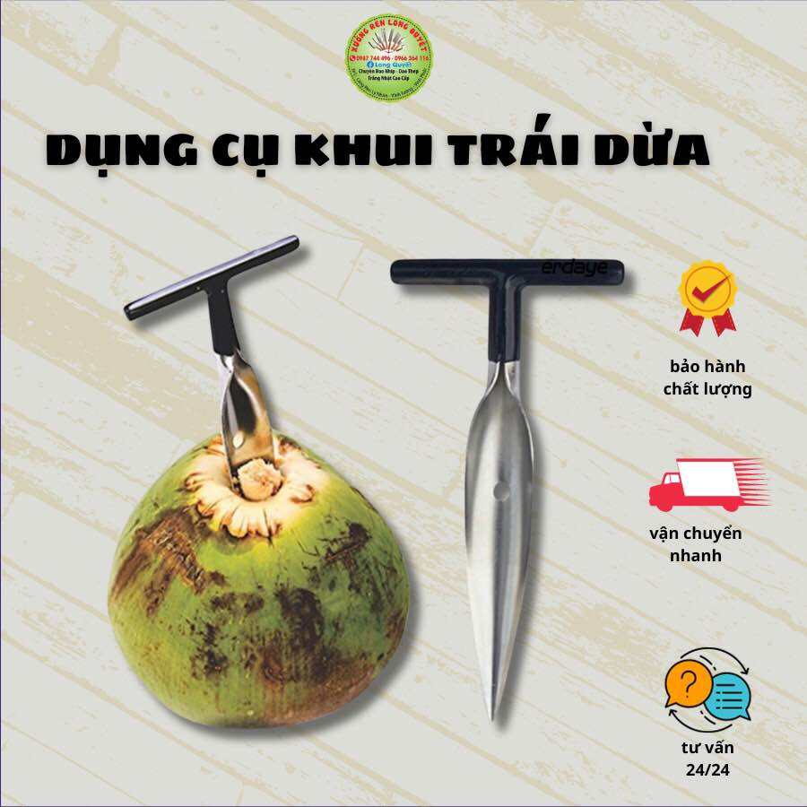 Dụng cụ khui dừa đục trái dừa tươi lấy nước hàng loại 1 dày và đẹp không gỉ