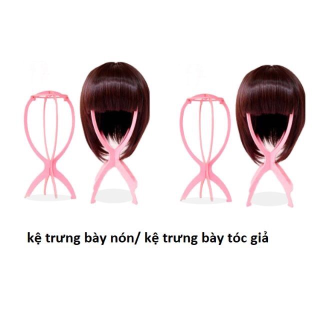 Giá đỡ, kệ trưng bày tóc giả bằng nhựa tiện dụng