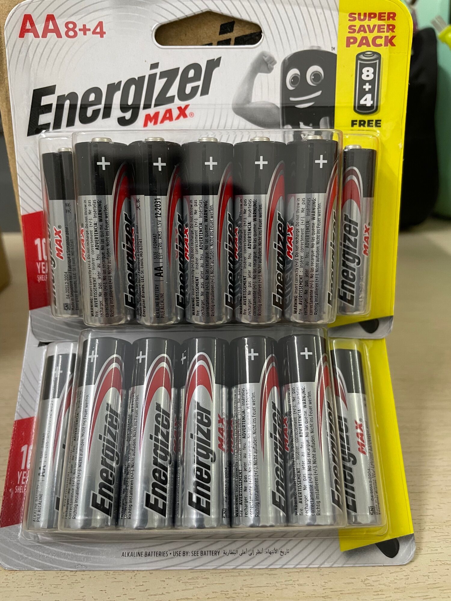 Pin AA BP8+4(E91 BP8+4) Energizer max.(vĩ 12 viên)