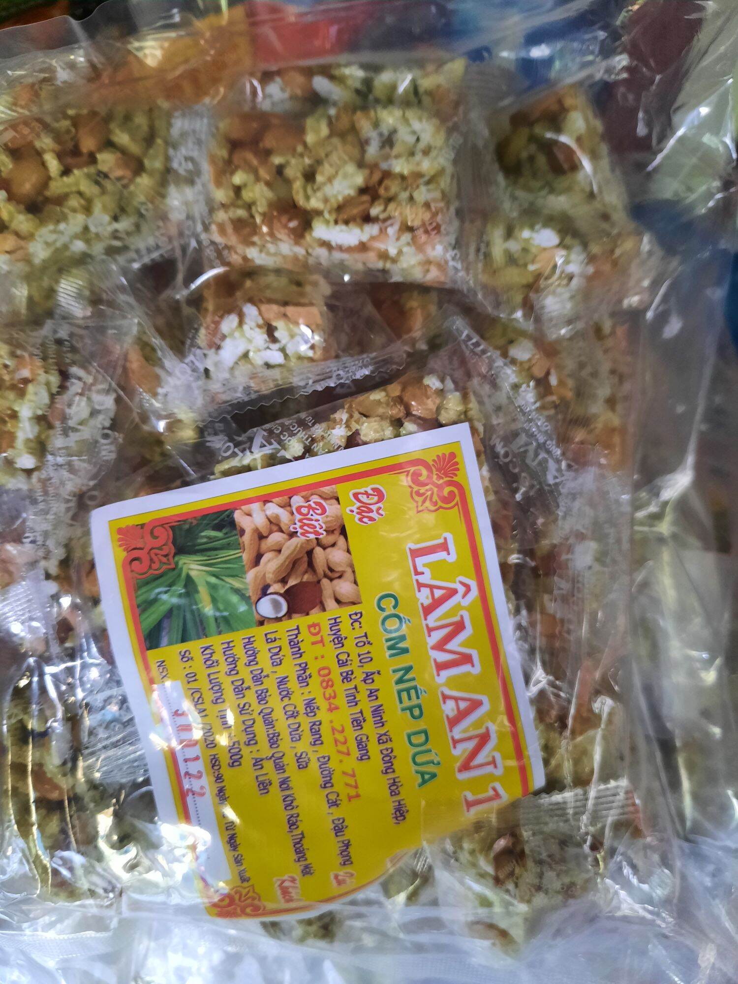 cốm nếp dứa đậu phộng Lâm An 1 gói 500g