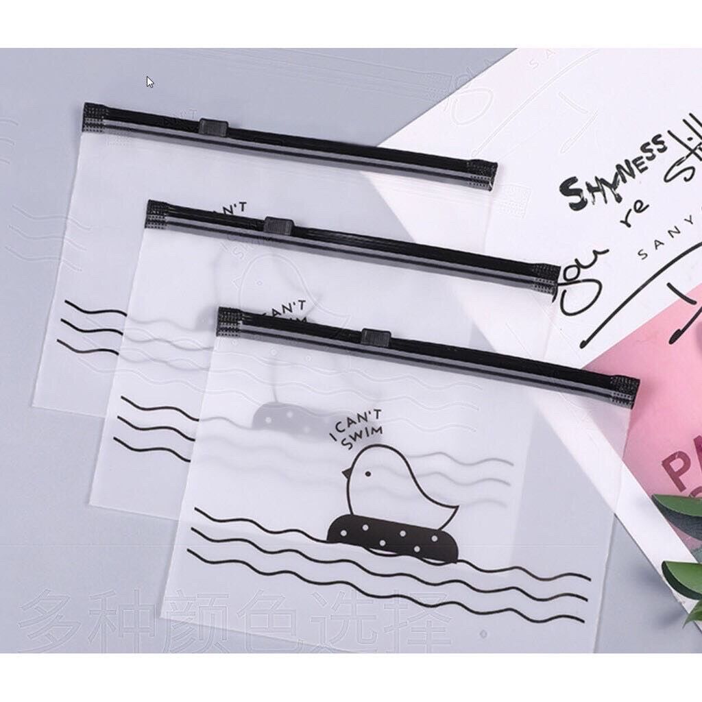 Sét 10 túi zip mờ kéo khoá đựng đồ quần áo đồ sạch vật dụng nhiều size tiện dụng