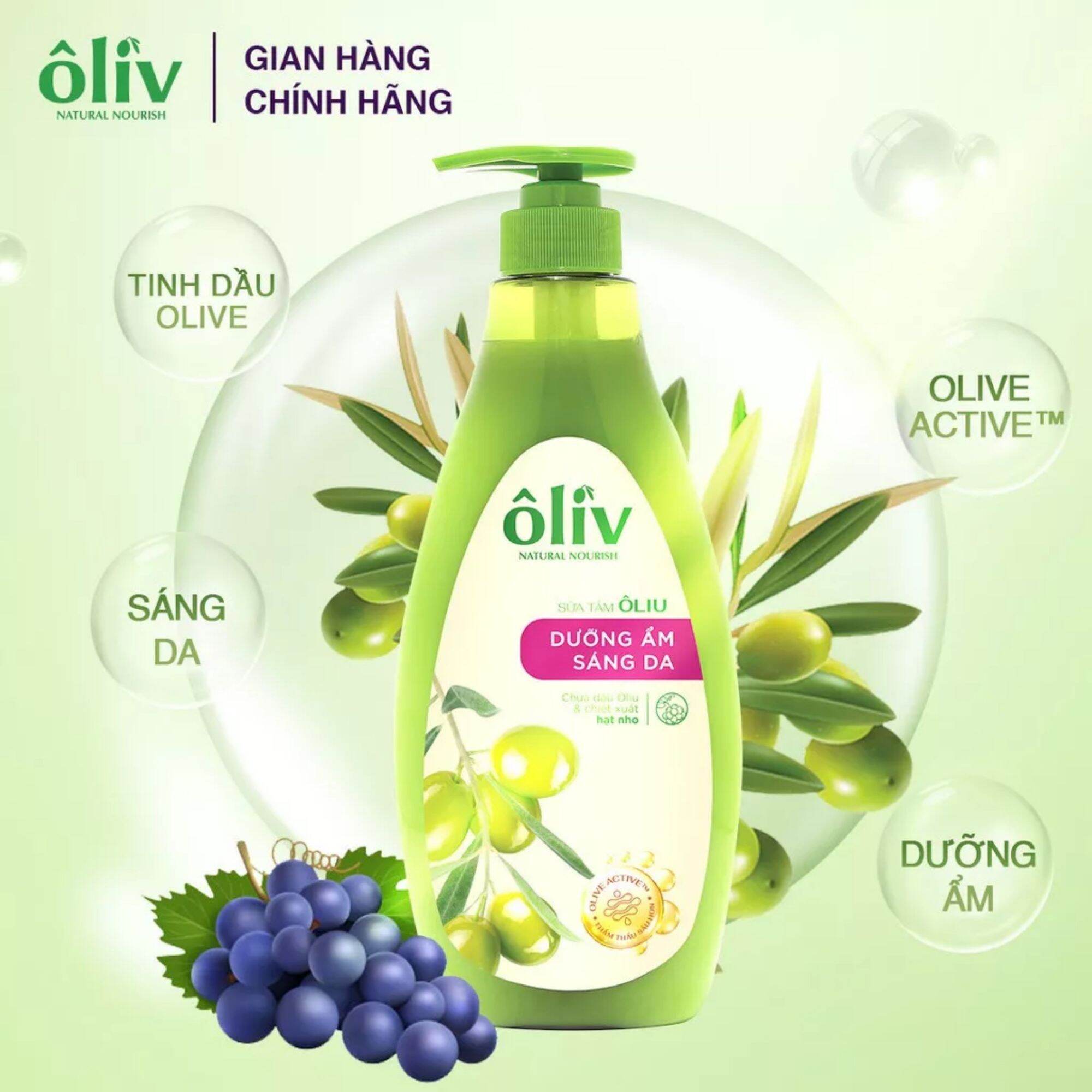 Sữa tắm ôliu dưỡng sáng da, mềm mịn 650ml/350ml