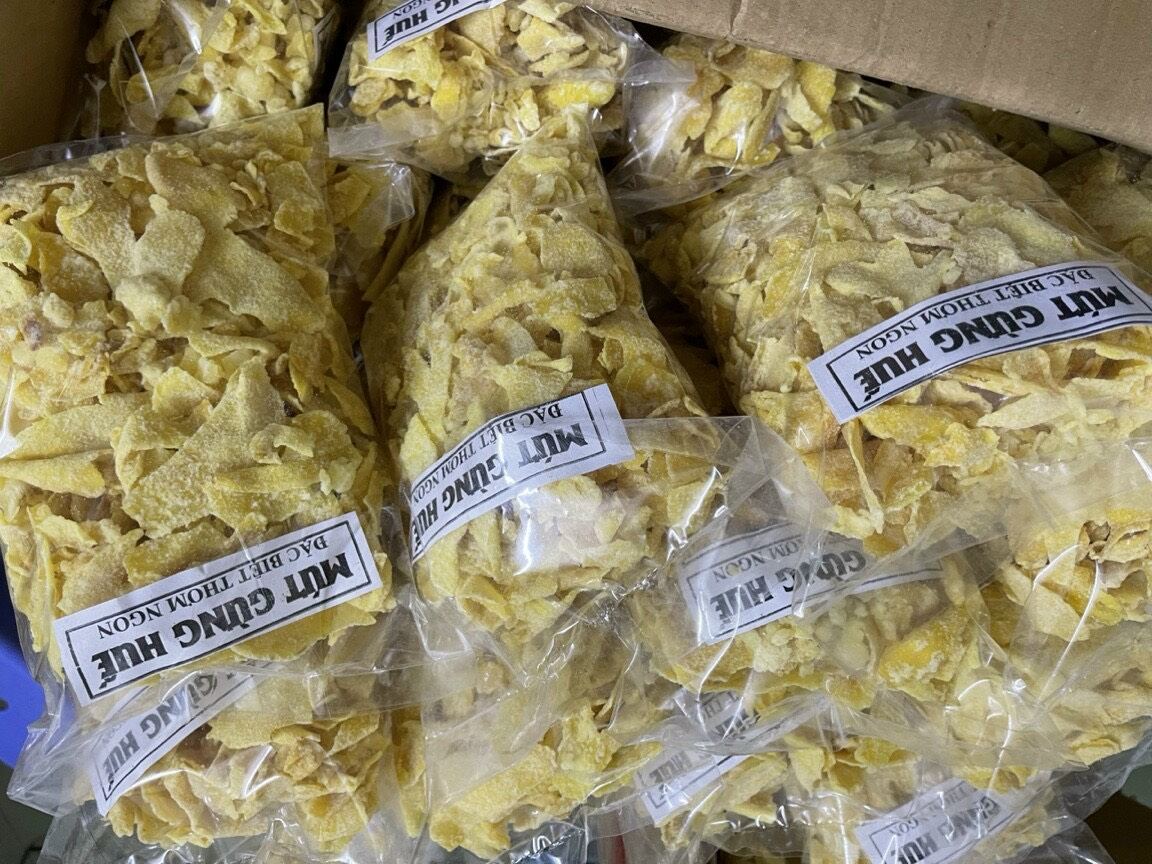 MỨT GỪNG HUẾ (gừng lát chuẩn huế) hộp 500g/ 1kg 2 túi 500g