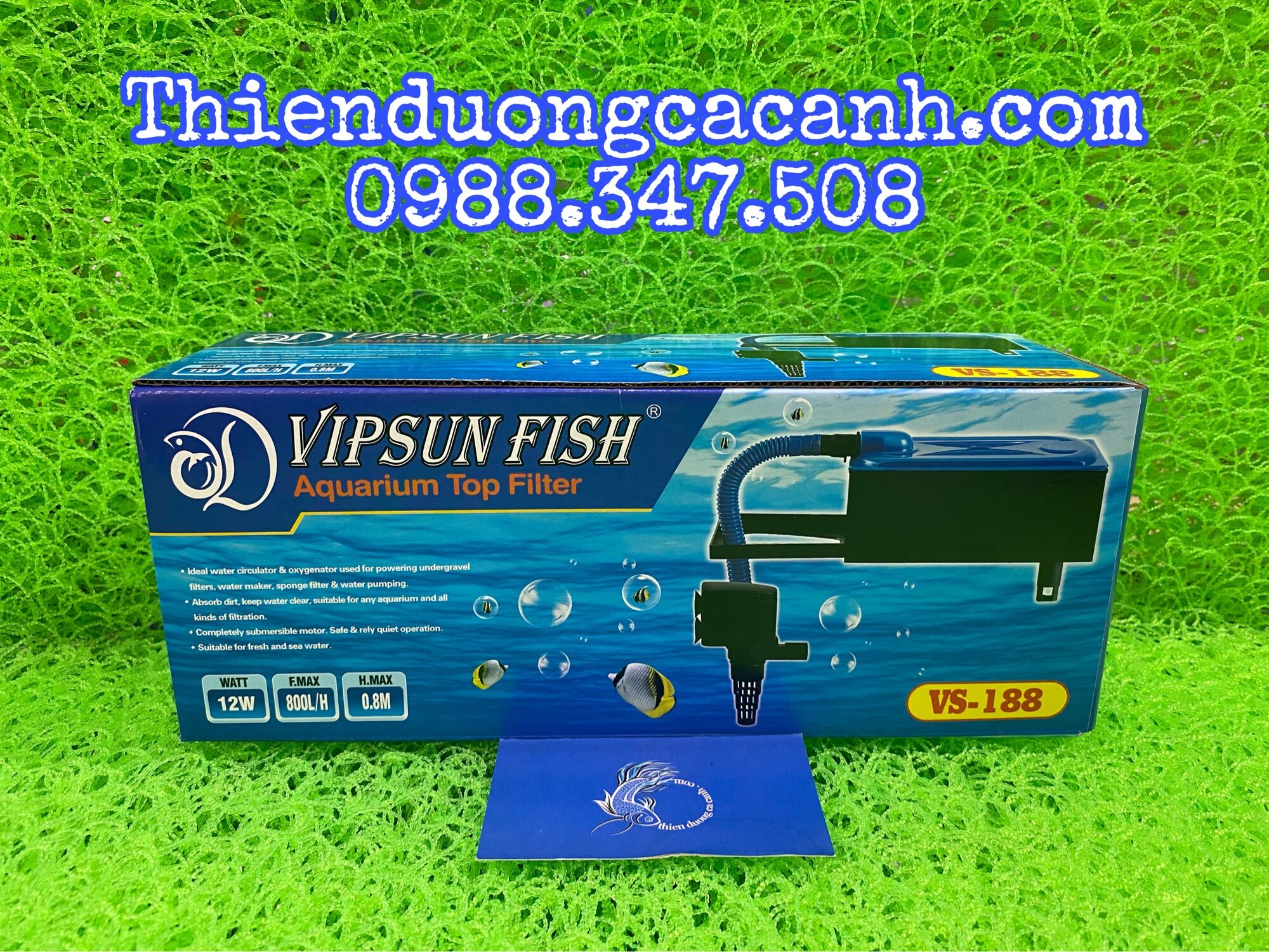Bộ Máng Và Máy Bơm Lọc Nước Hồ Cá VIPSUN VS-188