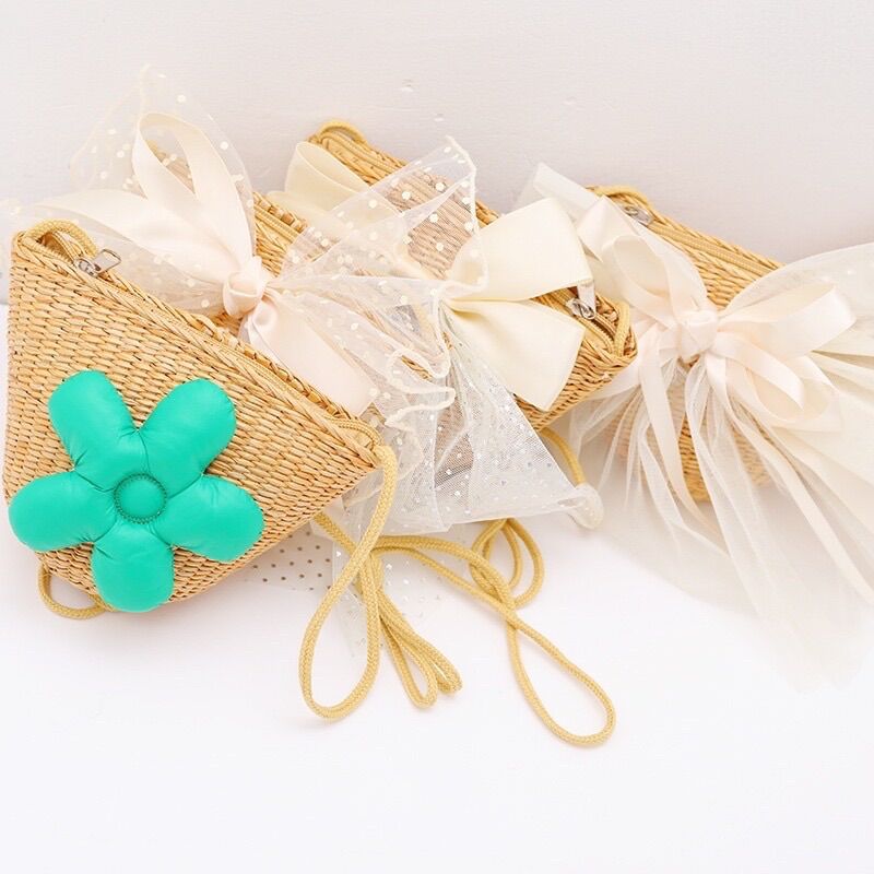 Túi cói mini đi biển cho bé gái