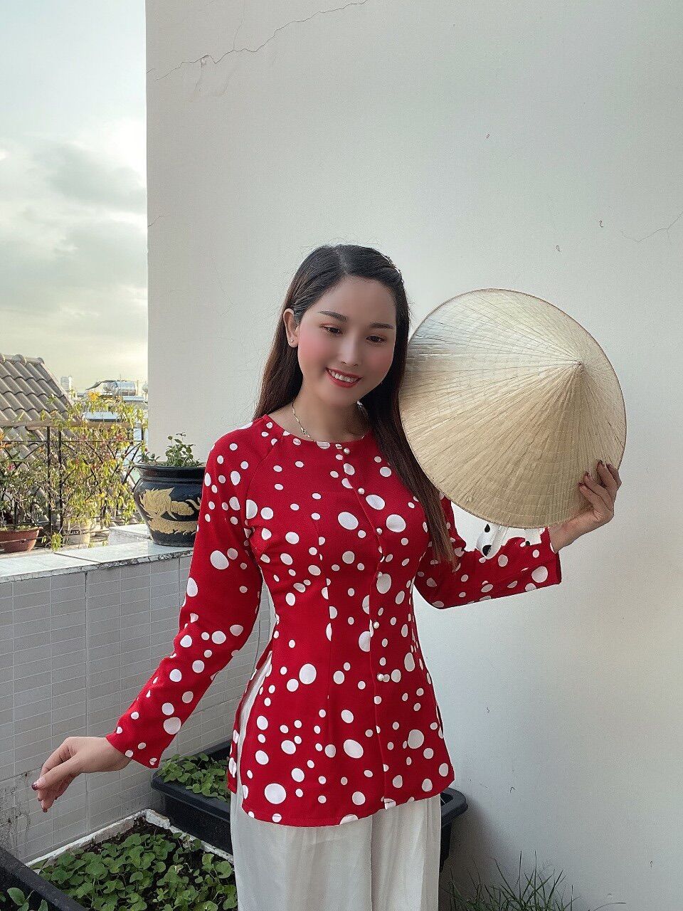 SET Đồ Bà Ba Lụa Chấm Bi