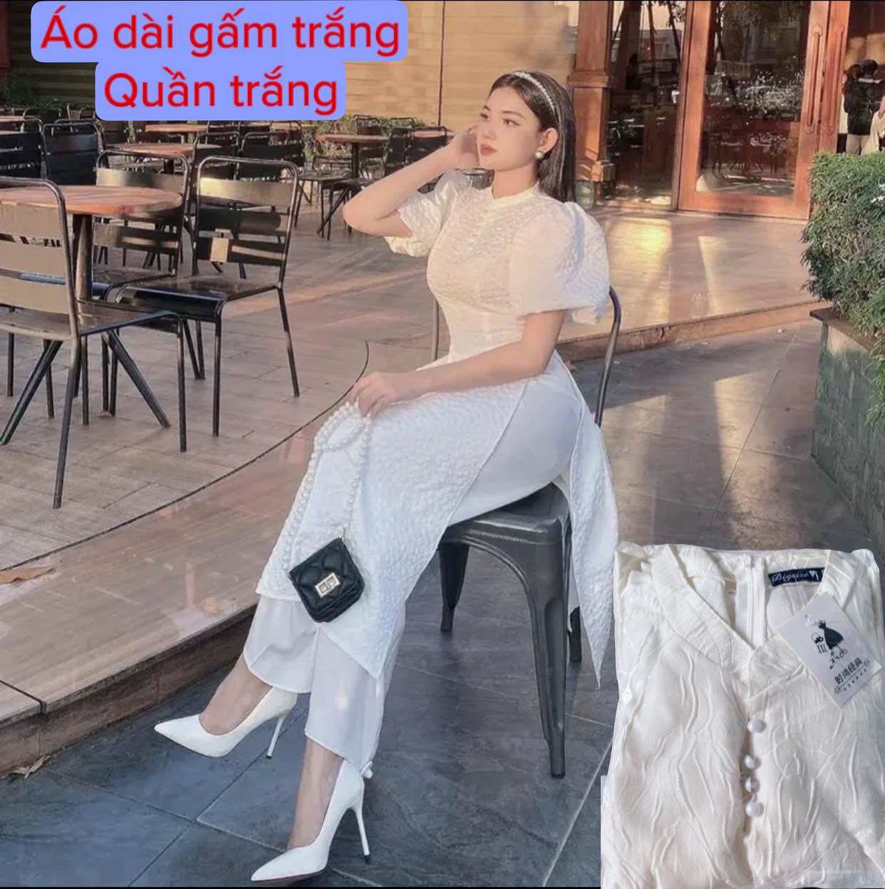 Set áo dài cách tân chất GẤM đẹp xỉu