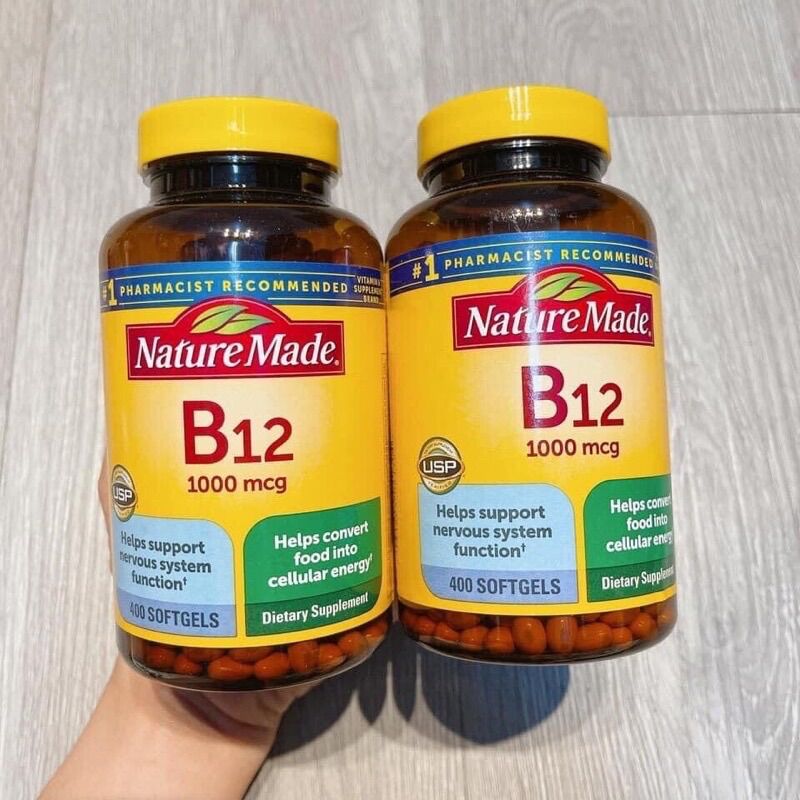 Viên uống bổ sung vitamin b12 nature made vitamin b12 400viên 1000mcg