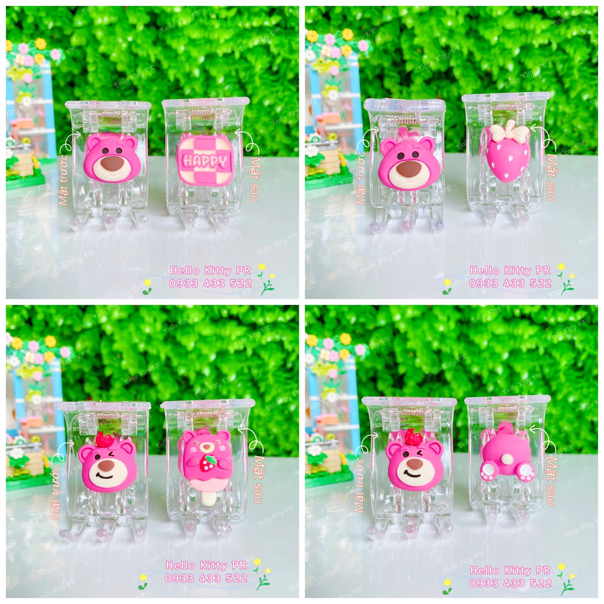Kẹp càng cua 3 răng - 5 răng gấu dâu Lotso HelloKitty PR