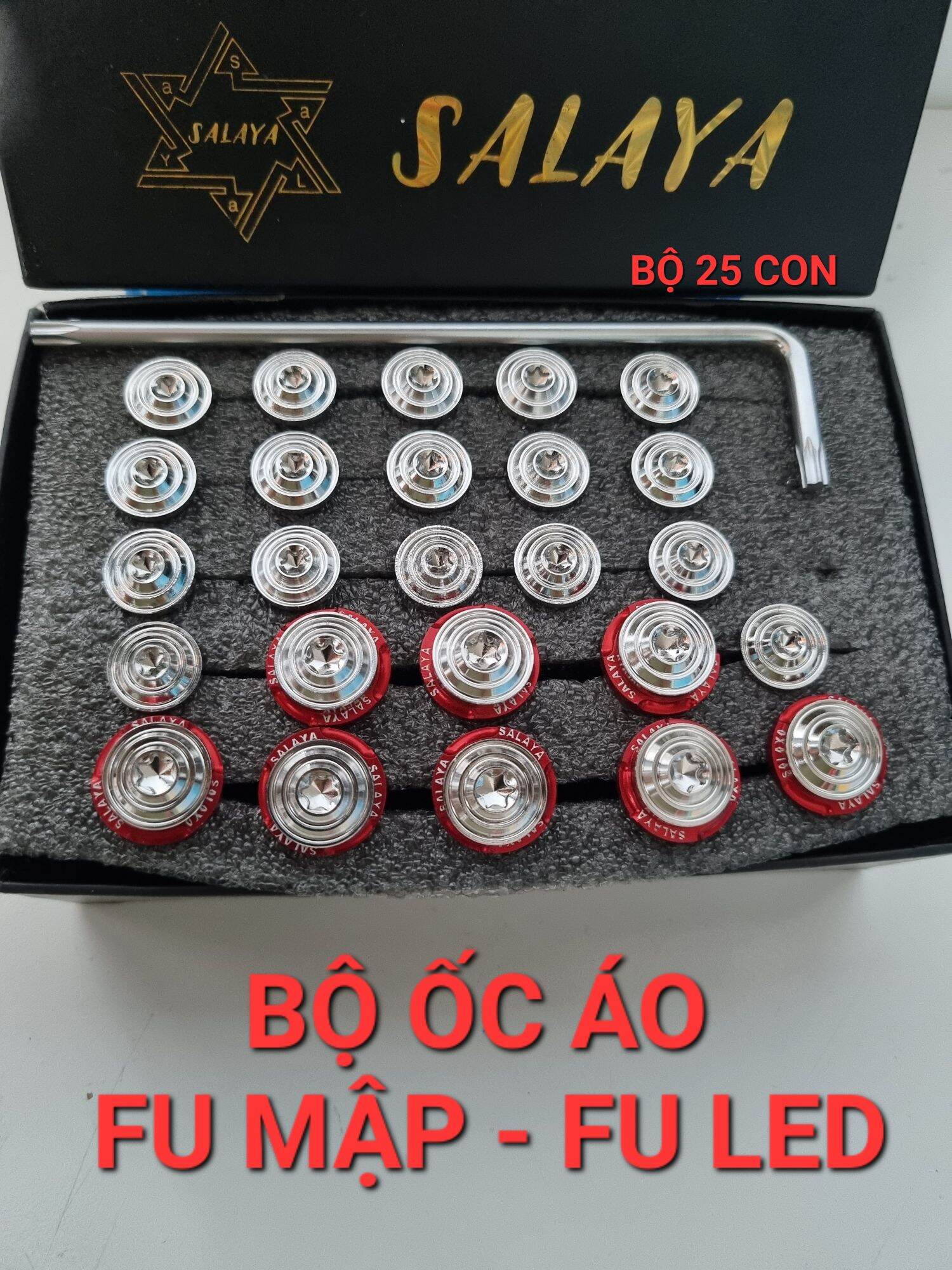 Bộ ốc áo fu led fu mập tặng cây vặn long đền