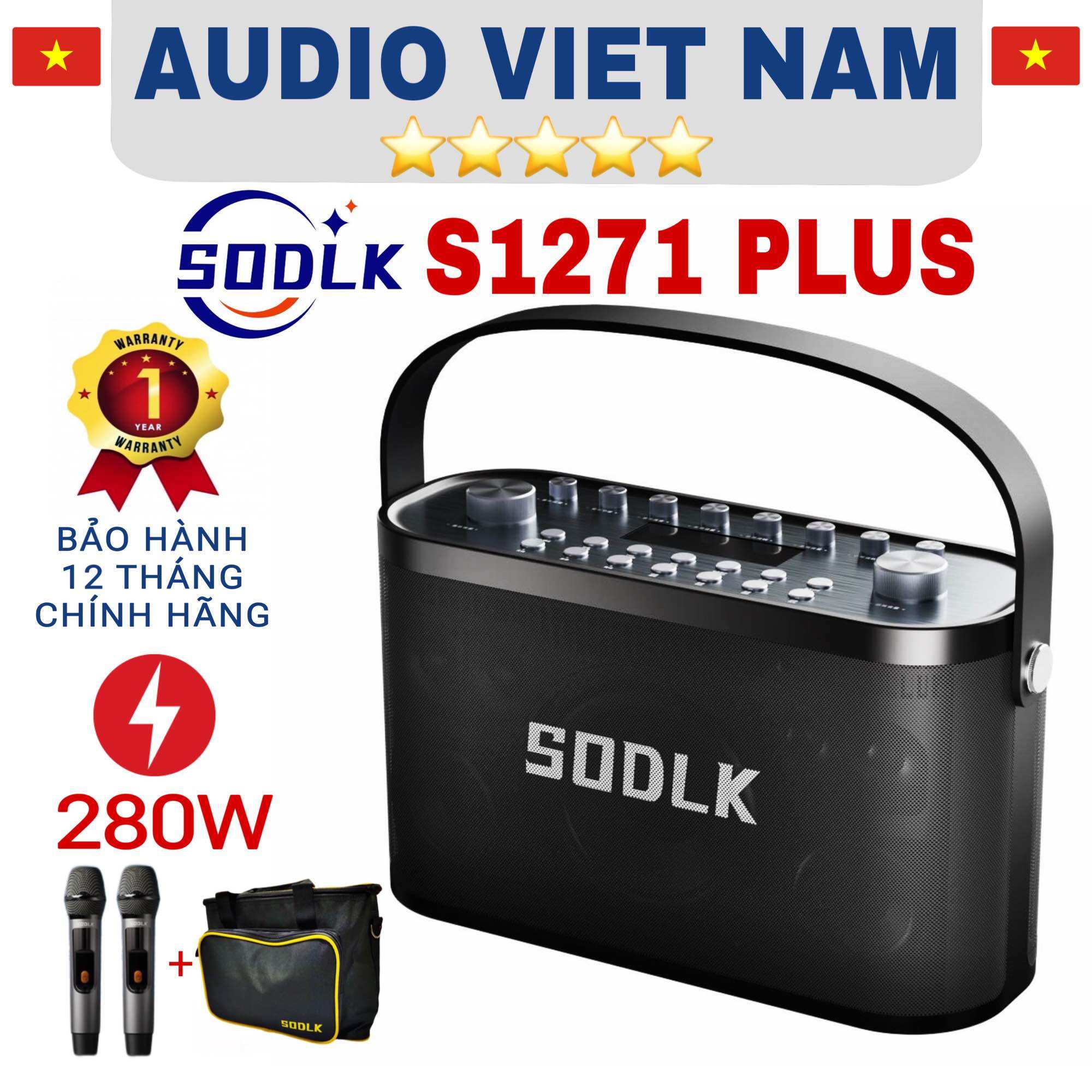 LOA SODLK S1271 PLUS PHIÊN BẢN MỚI CÔNG SUẤT 280w có tính năng nâng hạ tone bài hát | bảo hành chính hãng 12 tháng