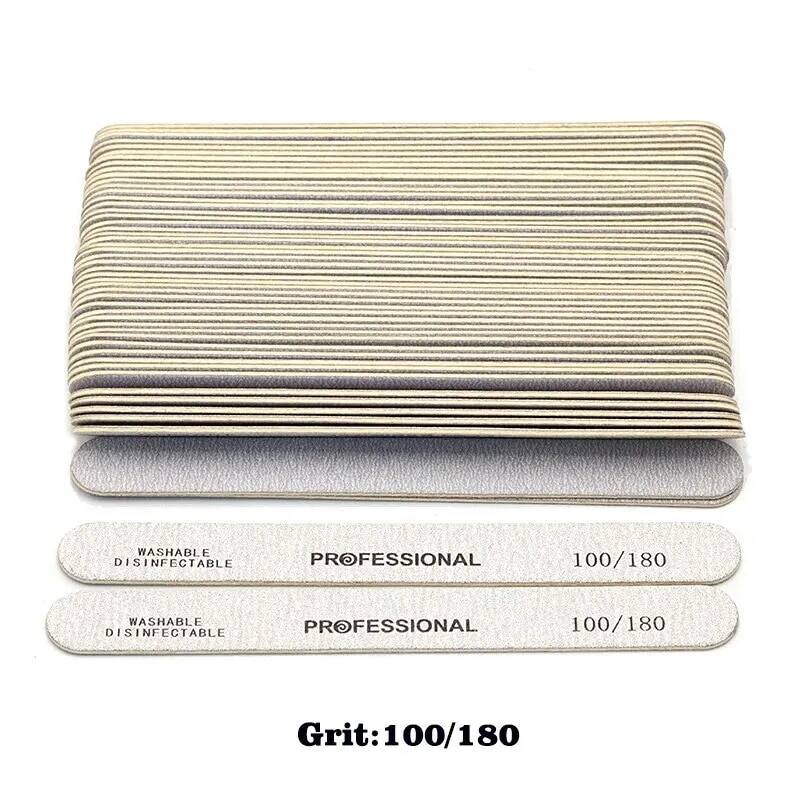 Chuyên nghiệp bằng gỗ dũa móng tay 100 bộ 2 mặt chà nhám đệm lời khuyên cho móng tay chân gel uv dụng cụ