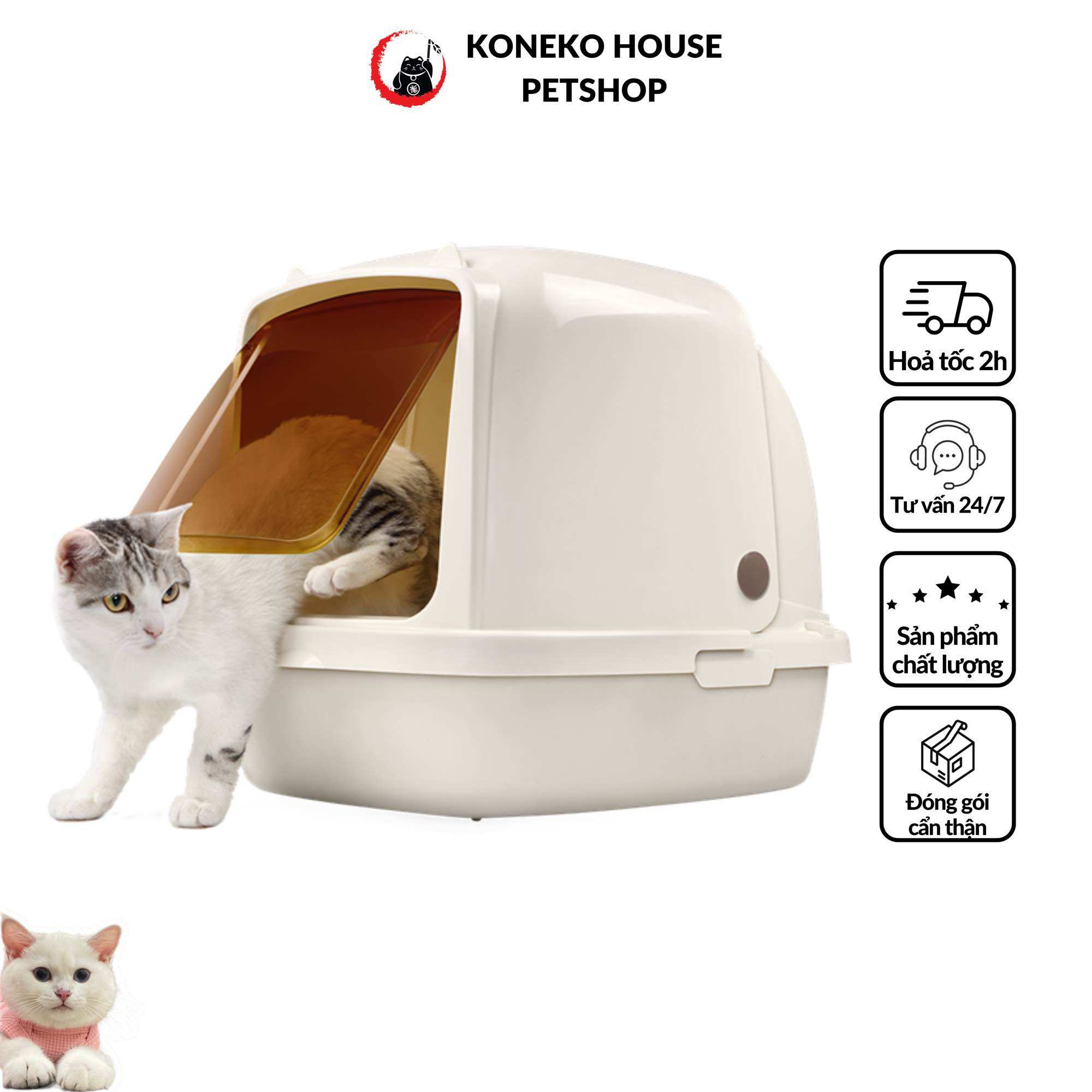 Dụng cụ vệ sinh - Nhà vệ sinh Cat Ears cho mèo