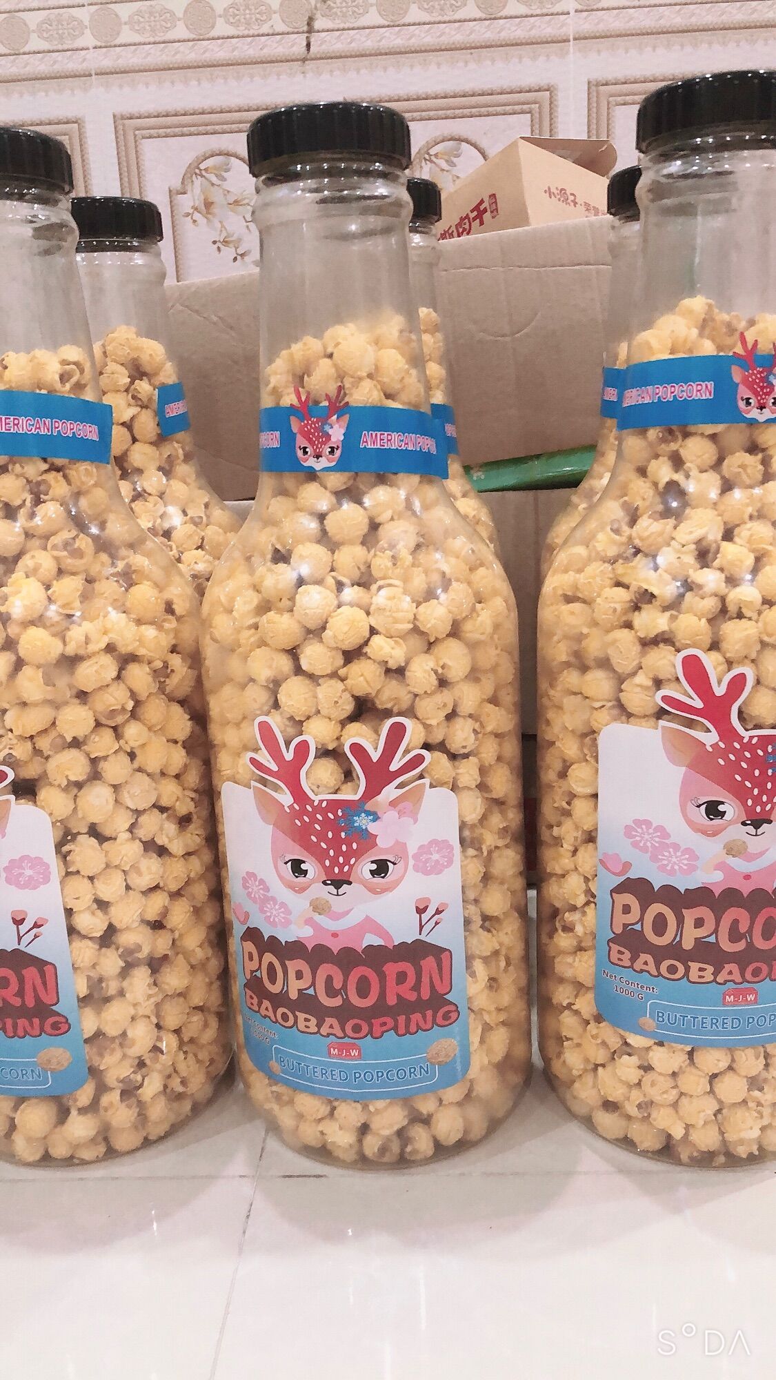 Bỏng ngô khổng lồ chai 1200gr