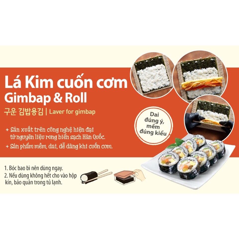 Lá cuốn cơm Gimbap & Roll O'food gói 10g (5 lá)