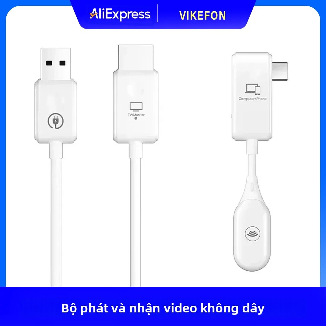 Bộ Chuyển Đổi Phản Chiếu Màn Hình Không Dây 1080P Type-C Bộ Thu Phát Tương Thích HDMI Cho Điện Thoại Sang Máy Chiếu TV Plug And Play