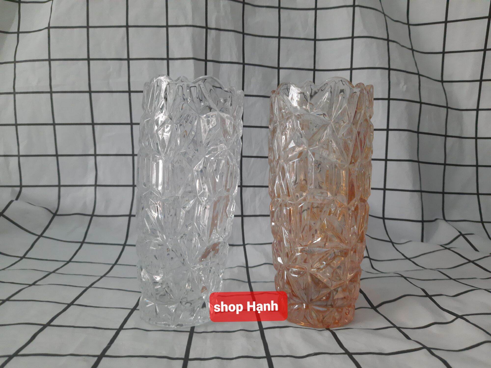 Bình hoa thủy tinh cao 18 cm_có 2 màu