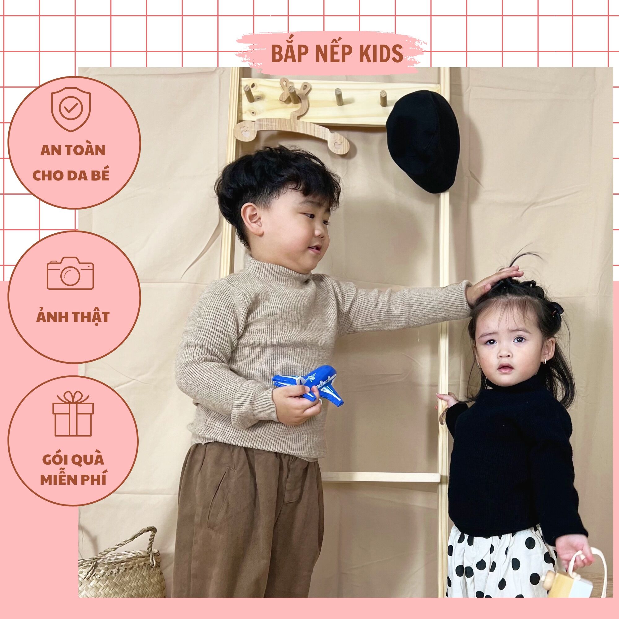 Áo len cao cổ hàng Quảng Châu. Áo sweater dệt kim siêu mềm mịn cho bé trai bé gái. Áo len tăm giữ nhiệt