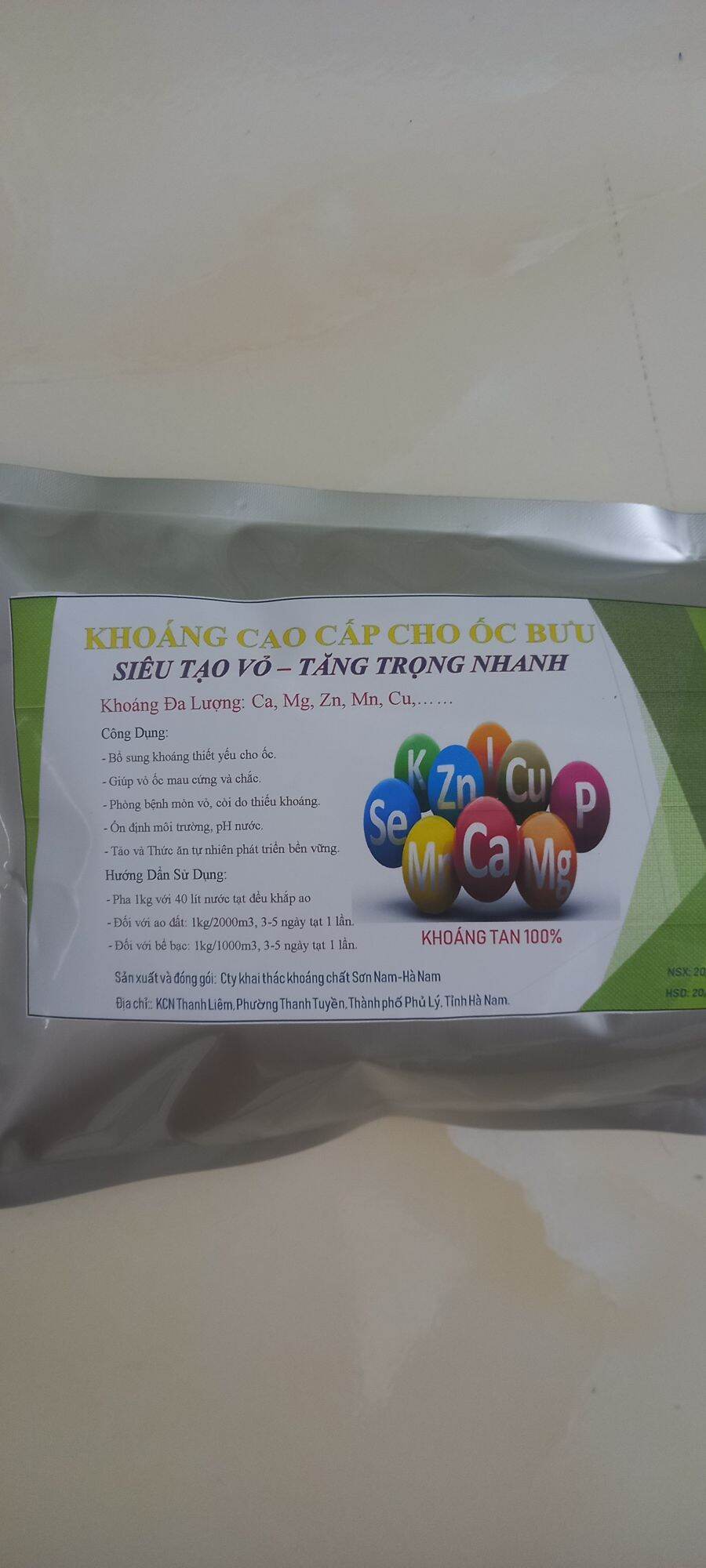 Khoáng cao cấp cho ốc bưu, siêu tạo vỏ tăng trọng nhanh 1kg/gói