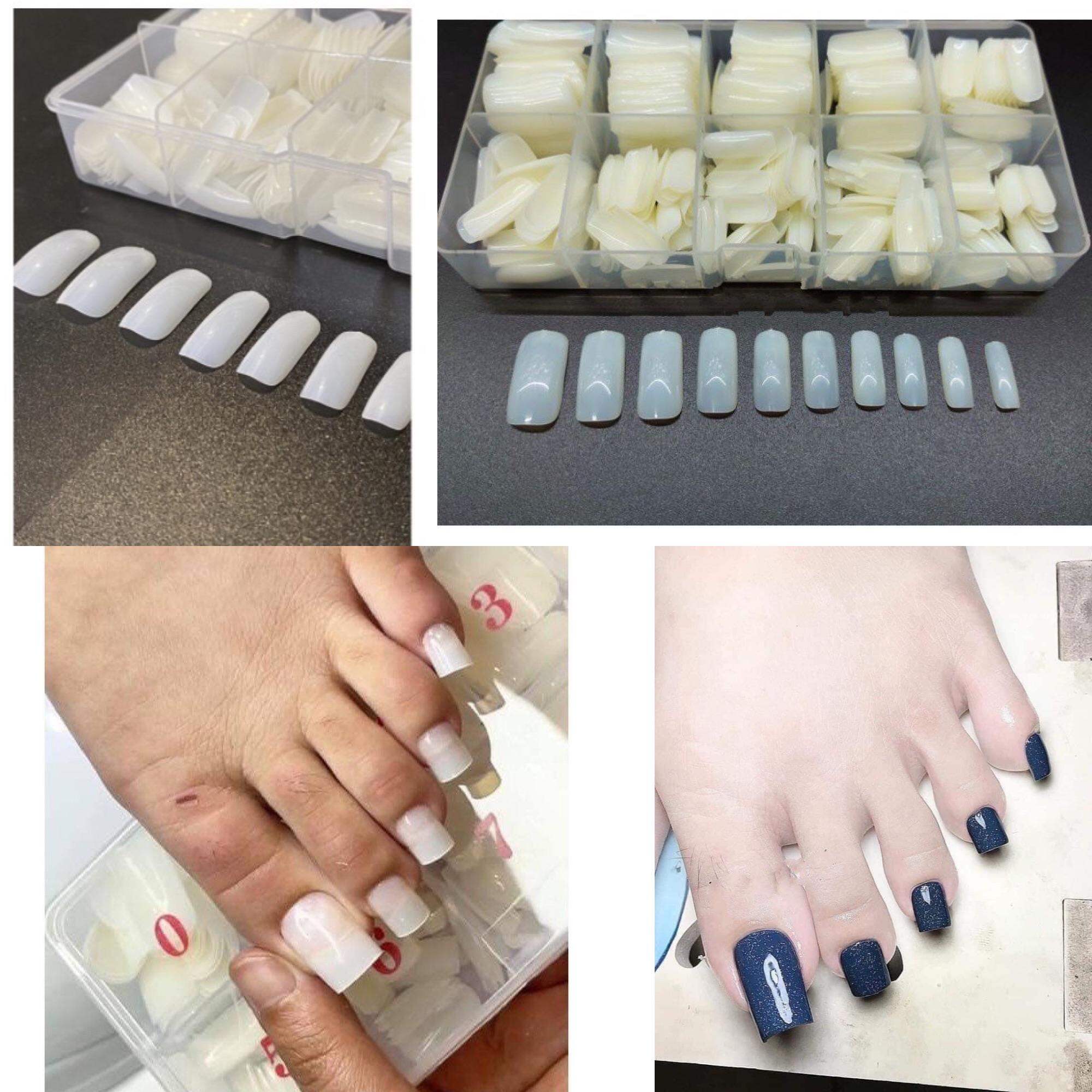 Móng úp chân dài (khay/túi 500 móng đủ size) (LanChiNail)