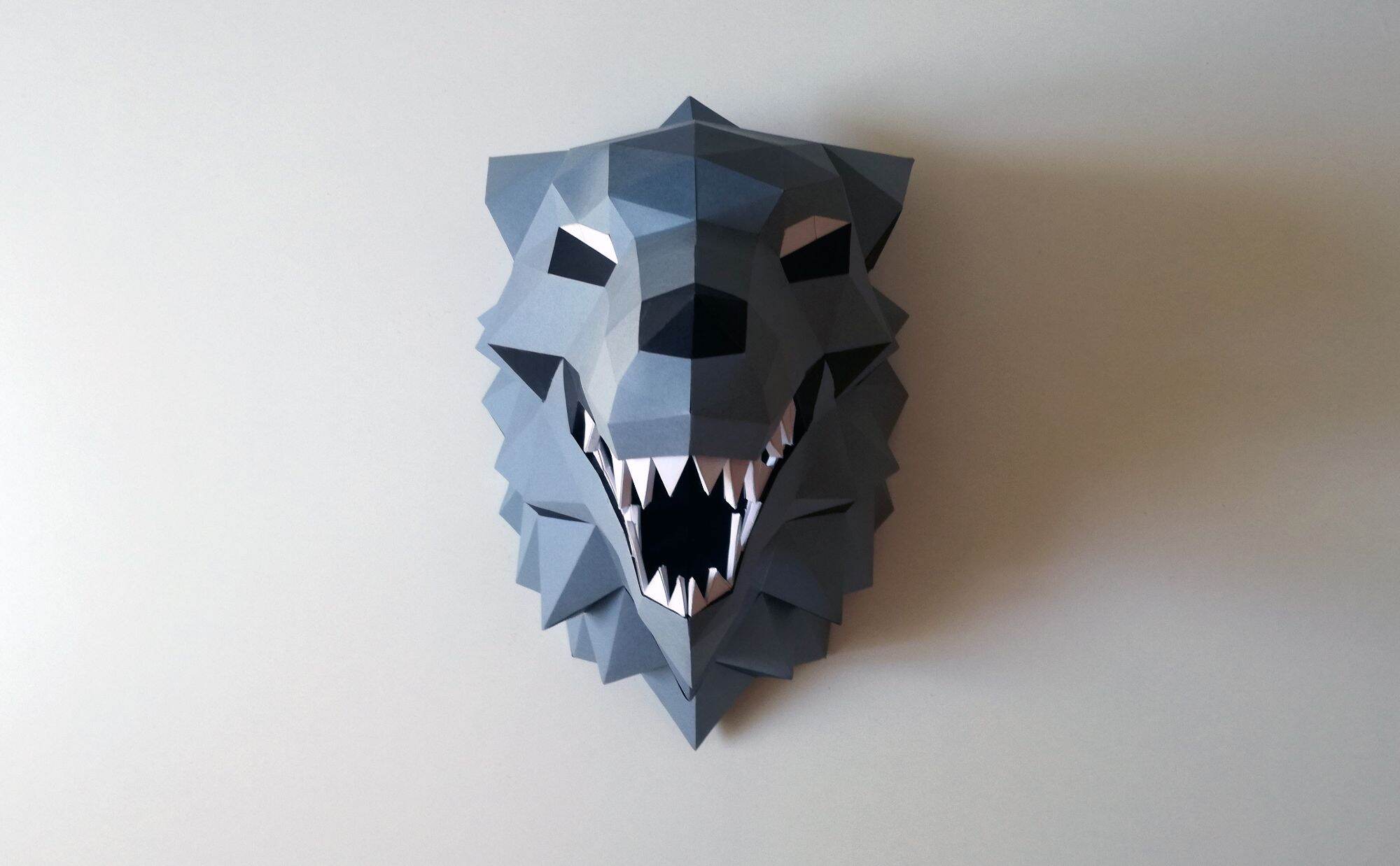 [HCM]Mô hình giấy đầu sói treo tường Stark Direwolf Sigil [Game of Thrones]