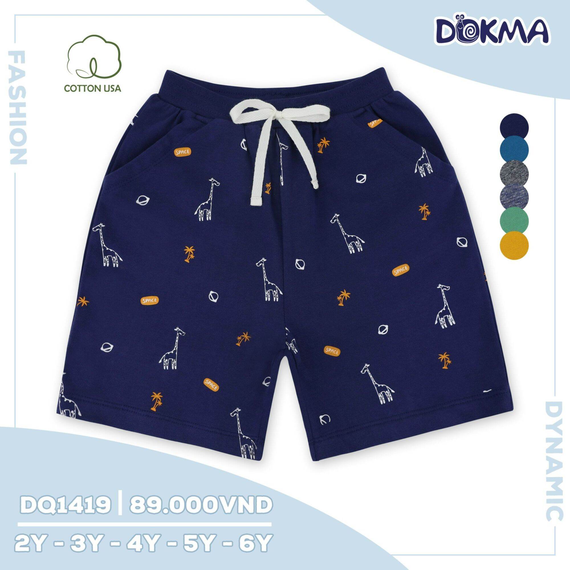 Quần short da cá bé trai Dokma 2-6T