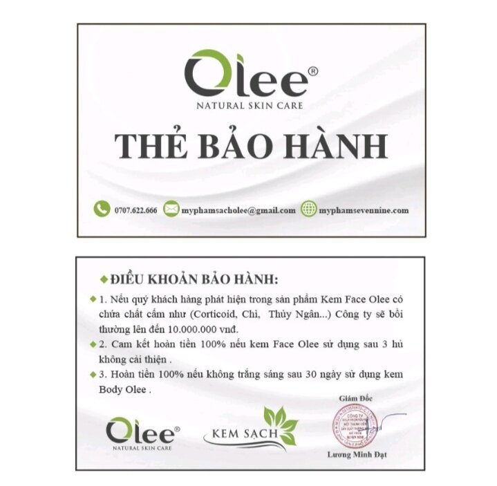 Kem trắng da toàn thân OLEE