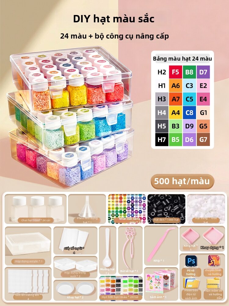 Bộ 221 Màu DIY Hạt Perler