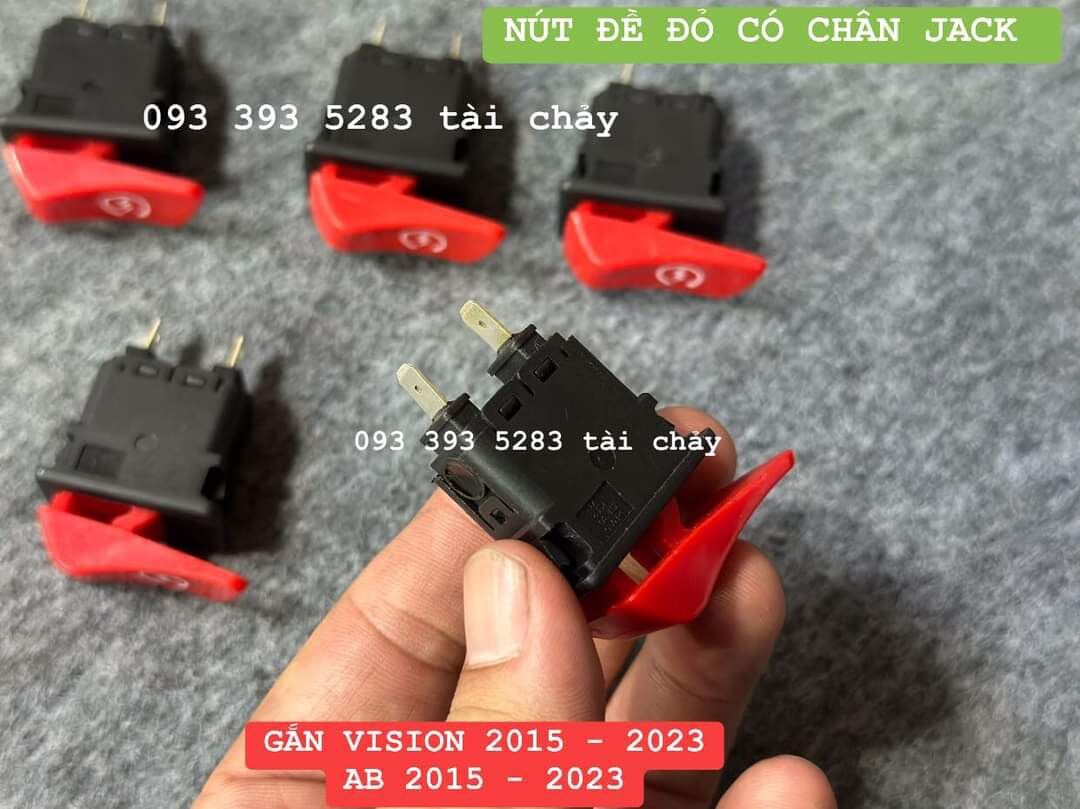 [ 1 NÚT ] NÚT ĐỀ ĐỎ CÓ CHÂN JACK GẮN VISION / AB