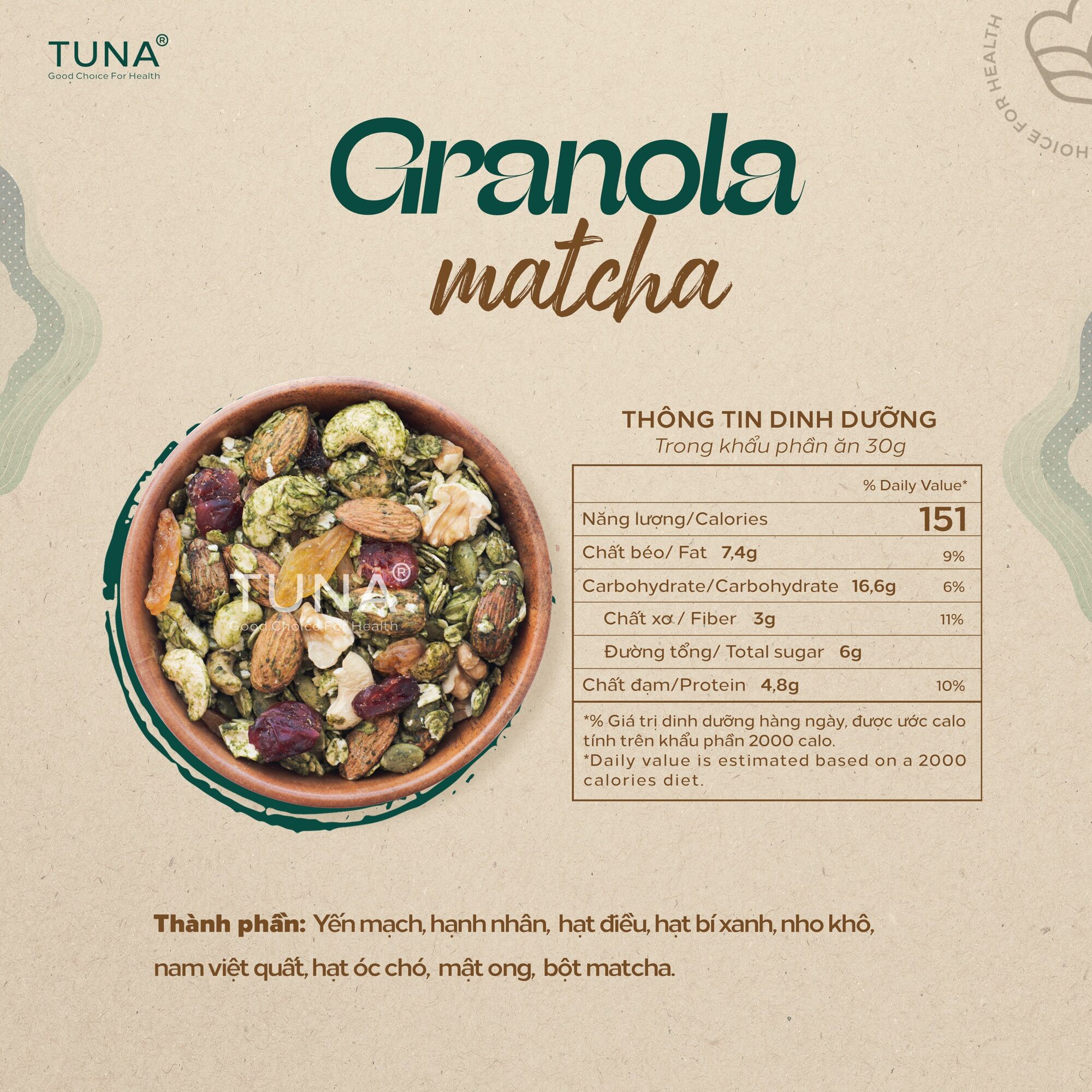Combo 120g Granola Ngũ Cốc Ăn Kiêng Không Đường