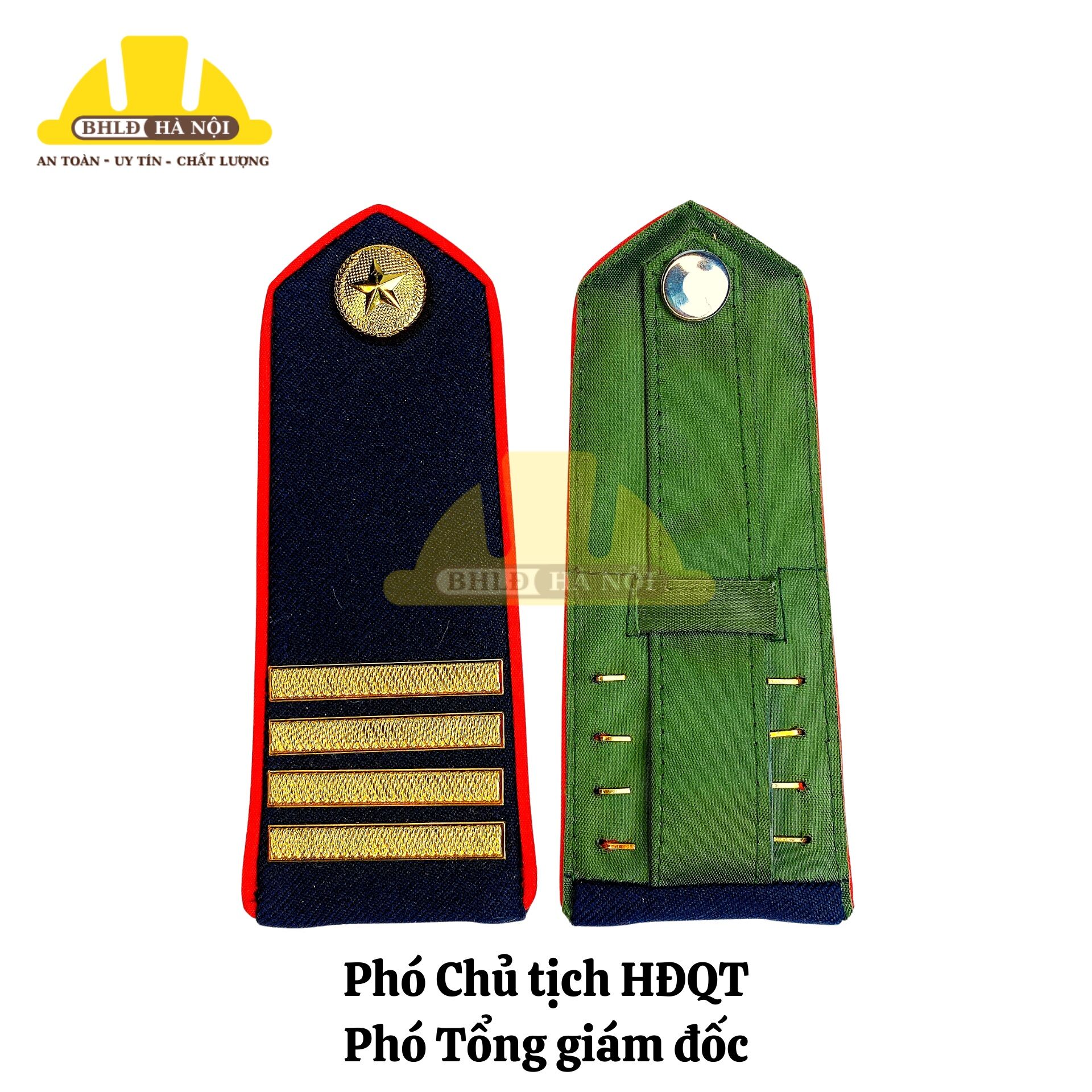 Cầu vai bảo vệ cao cấp viền đỏ (cúc gạch đồng)