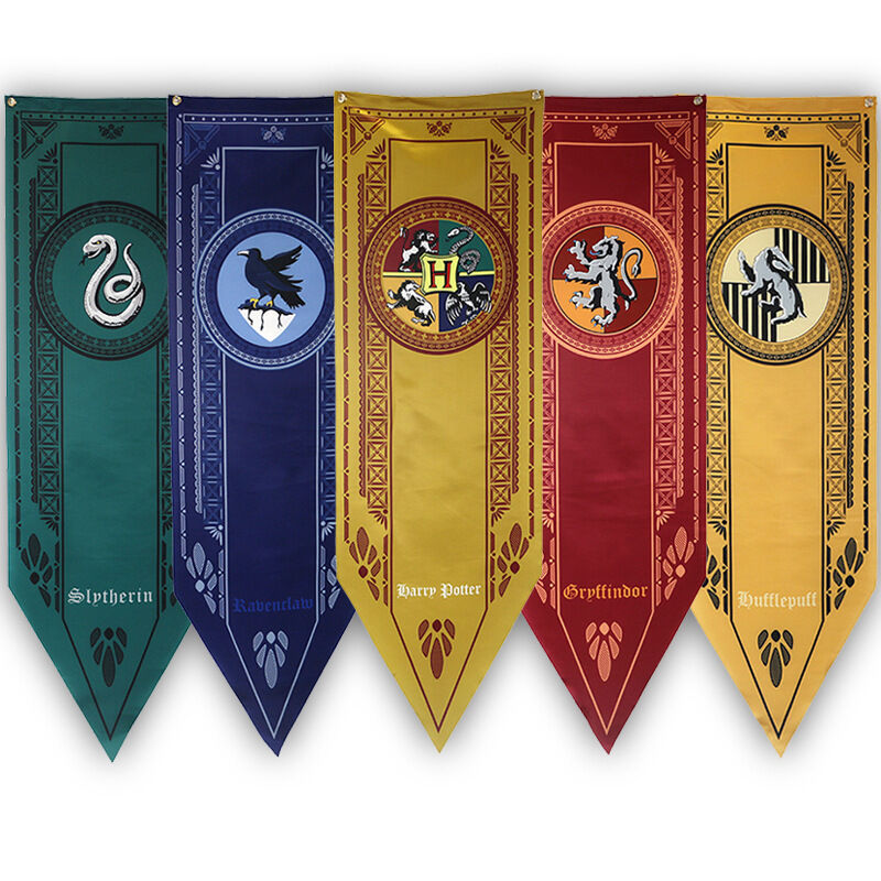 Cờ Liên Quan Đến Harry Potter, Cờ Treo Trang Trí Ký Túc Xá Tiệc Sinh Nhật Hogwarts Gryffindor Slytherin